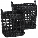 Corbeille Open Square Baskets Set/2 Black