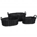 Corbeille Oval Baskets Set/3 Black
