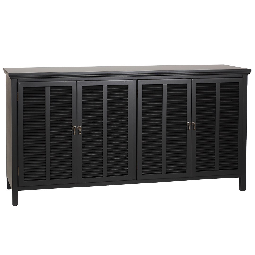 Louvre 4 Door Buffet Black