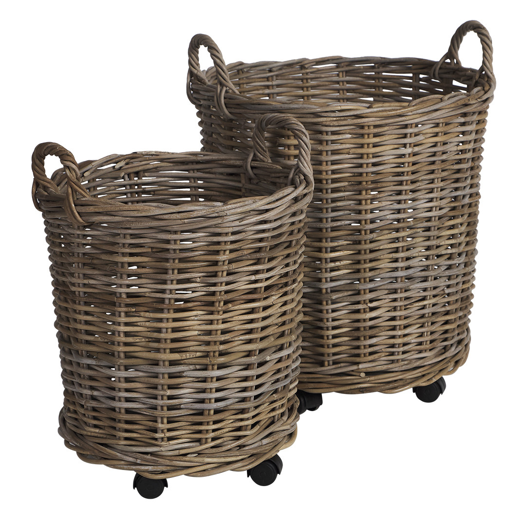 Corbeille Round Wheely Baskets Set/2 Corbeille Round Wheely Baskets Set/2