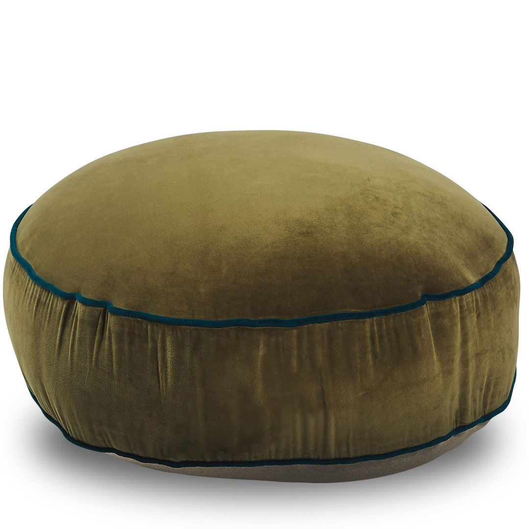 Classic Round Floor Cushion Cover Olive