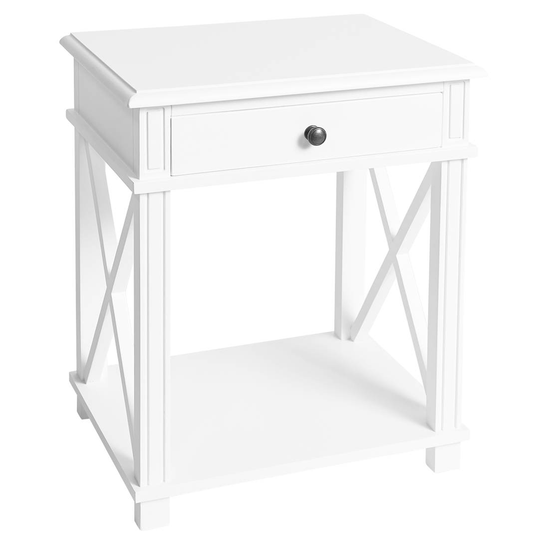 Manto Bedside Table White
