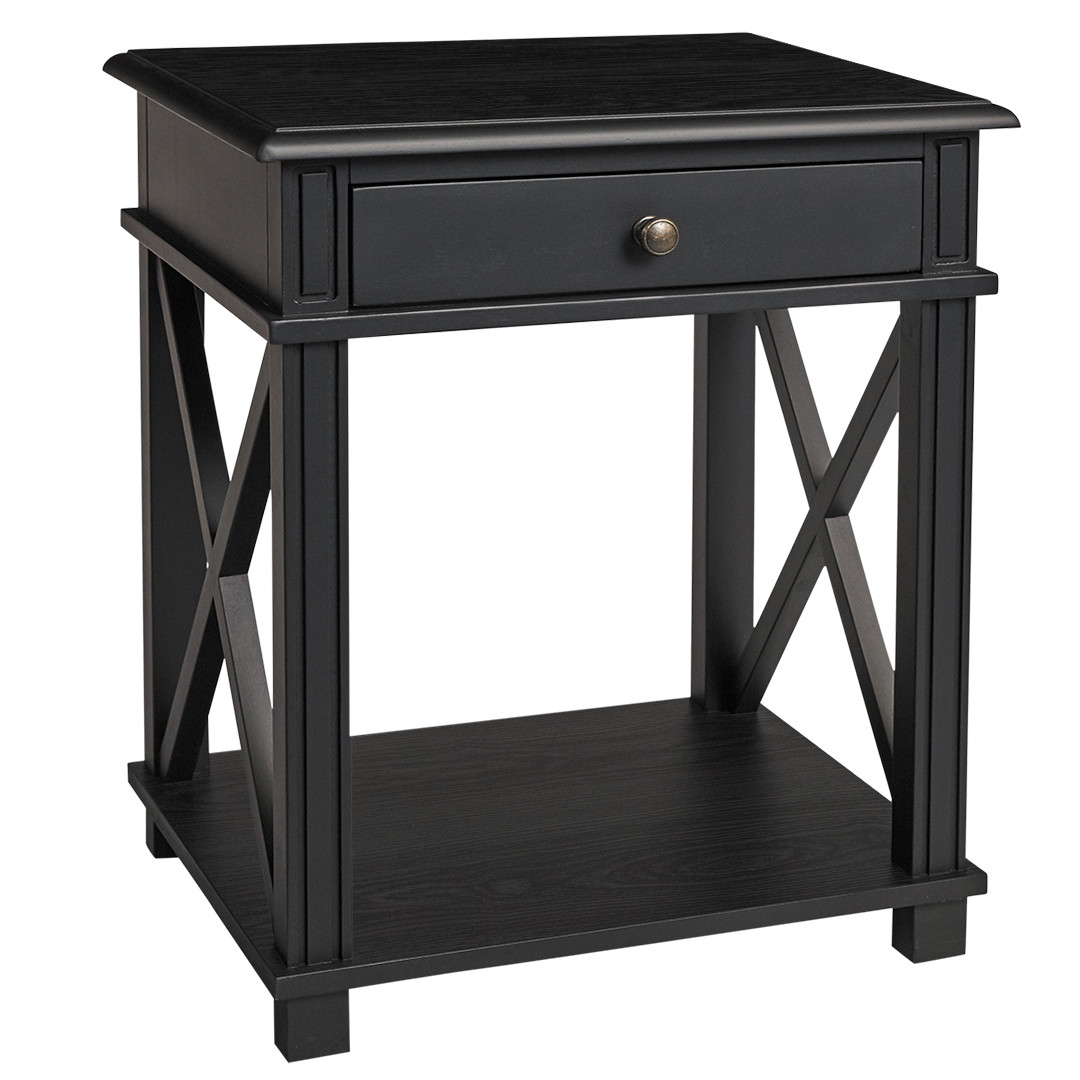 Manto Bedside Table Ash Black