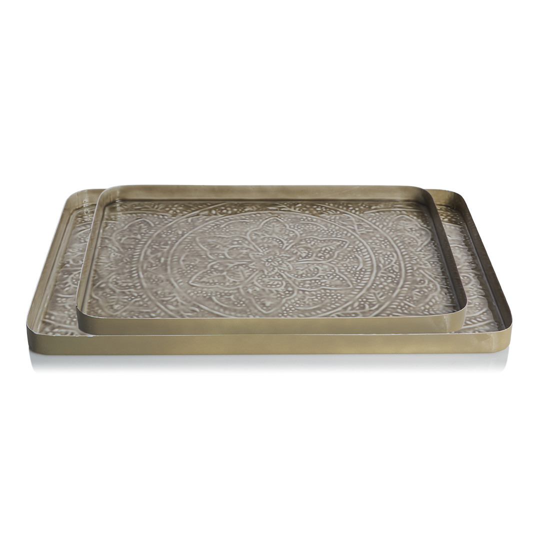 Bazaar Serving Tray Set/2 Ash