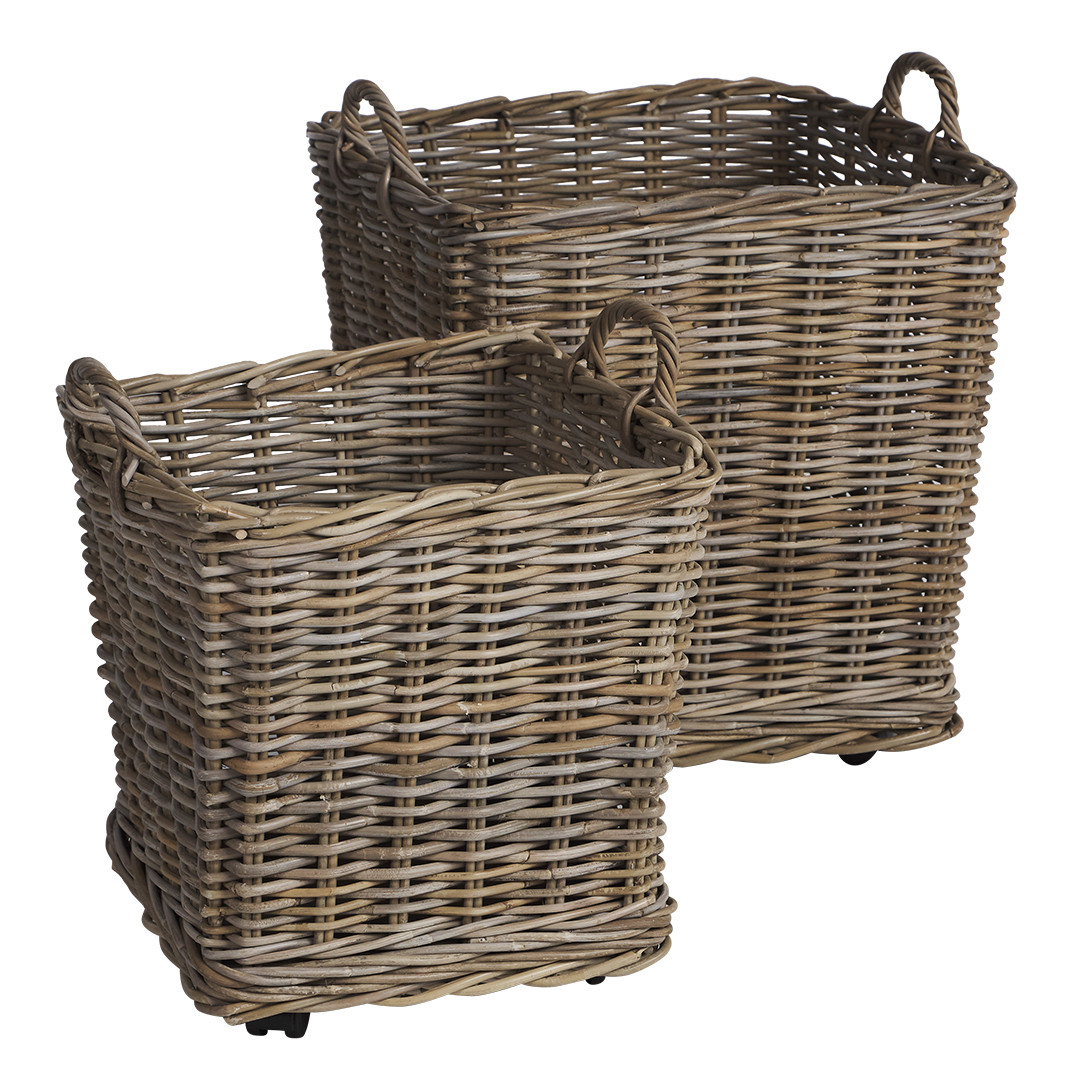Corbeille Square Wheely Baskets Set/2