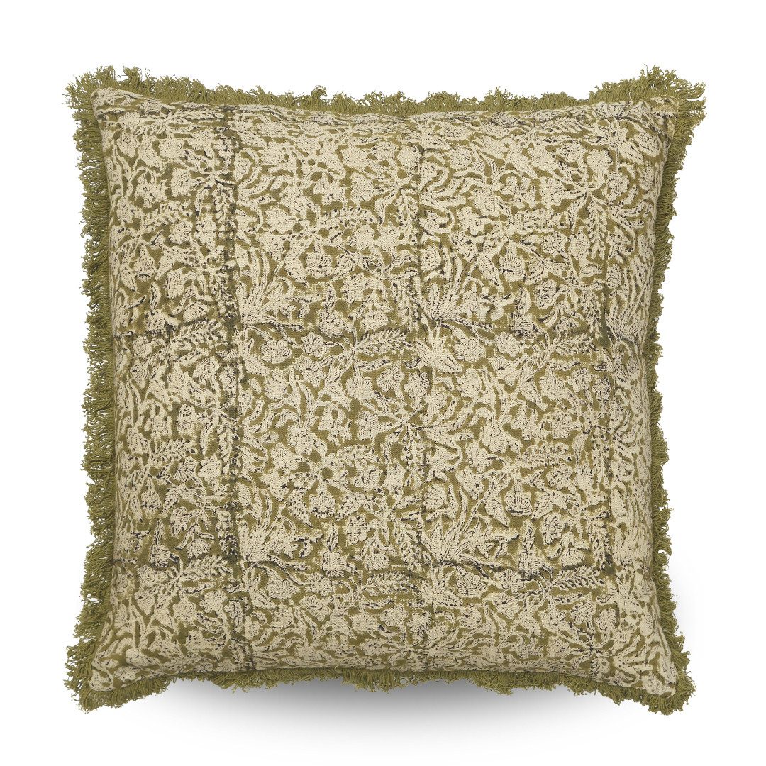Clovelly Clementine Cushion Cover Olive