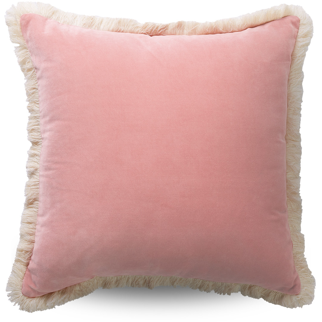 Clover Fringe Cushion Cover Blush